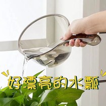 1 3 pack} not broken tempered crystal scoop water scoop thick kitchen long handle deep scoop scoop