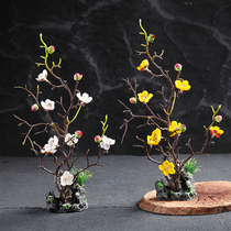 Hotel Swing Tray Decorated with flower and grass Spurs body Lace Pan Decorated with creative small pendulum Restaurant Mood Vegetable Imitation Flowers