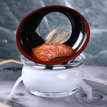 Day Material Sashimi Body Decoration Dry Ice Cup Small Pot Dry Ice Flush Creative Glass Mood Dish Salmon Sushi Stall Pan