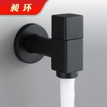 All copper black mop pool faucet quick open single cold splash proof balcony faucet spout into the wall home
