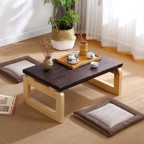 Kang table tatami window side table solid wood tea table household Japanese floating window table foldable low table small coffee table