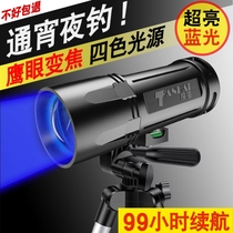 New night fishing lights fishing lights purple light fishing high-power bait charging blue flashlight strong light