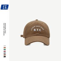 Ins Korean version of the tide brand NYC letter soft top baseball cap men's spring and summer leisure Joker wide-brimmed cap women's face small