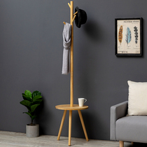 Solid wood coat rack floor-to-ceiling simple hanger bedroom household cabinet clothes package simple and modern
