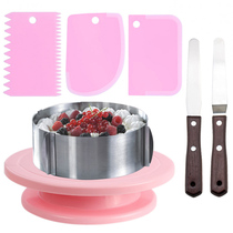 Plastic Cake Stand Turntable Rotating Base Set 6-12 Inch Sta