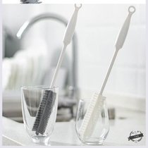 Silicone cup brush to remove tea stains Clean long handle no dead angle Kitchen cup artifact Thermos cup bottle cleaning brush