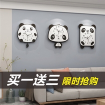 Childrens room cartoon wall clock home bedroom cute clock living room creative Net red silent clock hanging wall free of punching
