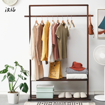  Hanger Floor-to-ceiling bedroom storage rack Simple household clothes rack Simple net red solid wood coat rack