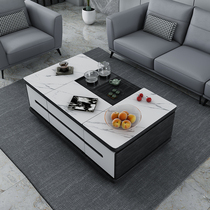 2021 New Rock board kung fu coffee table home living room coffee table multifunctional lifting coffee table electric tea table one table