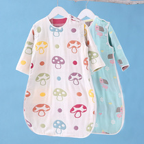 Baby cotton gauze sleeping bag newborn spring and summer autumn anti-pedaling baby vest-style detachable sleeve anti-kicking quilt