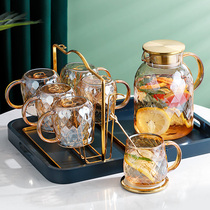 Light luxury ins wind advanced glass cup household hospitality high temperature suit kettle large capacity drinking cup