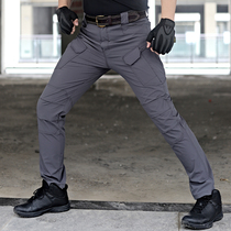 Summer tactical pants mens thin outdoor overalls mens loose quick-drying elastic special forces training pants wear-resistant waterproof