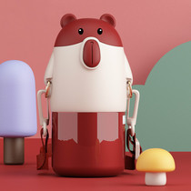  Thermos cup female cute large capacity childrens water cup boy with straw 304 stainless steel portable pot for school