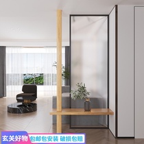Entrance simple living room Changhong tempered glass screen Stainless steel kitchen bathroom wet and dry separation partition customization