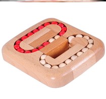 Flat ball Kongming lock Luban lock Adult creative puzzle wooden toy unlock the ring unlock Science and education decompression maze