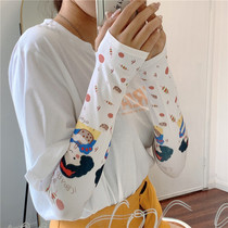 Ice cuff female sunscreen Anti-UV ins Student Han version Breathable Arm Sleeve Summer Ice Silk Lengthened Ice Cuff