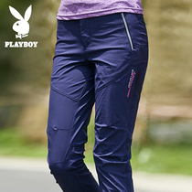 Flowers Playboy Casual Sports Pants Women Climbing Ice Silk Speed Dry Pants Mens Summer Long Pants Fly-over Pants Thin outdoor pants