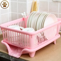Kitchen tableware drain basket tableware storage rack single-layer large-capacity filter basket plastic storage rack plate dish rack