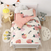 Kindergarten quilt three-piece milk velvet quilt cover plus Velvet Baby Childrens quilt thick cotton quilt coral velvet autumn and winter