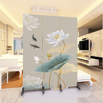 Simple screen curtain occlusion New Chinese room separation artifact Screen partition curtain Movable balcony rental partition
