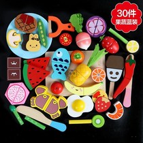 New product magnet combination play house children children cut fruit and vegetable toys baby girl wood cut music magnetic