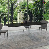 Designer creative solid wood simple long table acrylic suspension home dining island table people shop negotiation table Workbench