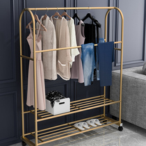 Drying rack household floor-to-ceiling hanger bedroom single pole Net red balcony folding simple cool clothes shelf