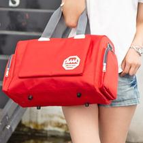 Korean version of large capacity travel bag hand luggage bag female short-distance waterproof travel business trip male shoulder fitness students