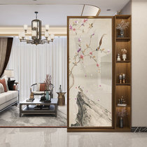 Chinese screen partition Living room door Solid wood entrance cabinet block brake Bedroom block home light luxury seat screen shelf