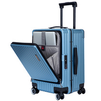 Front open aluminum frame boarding case side opening trolley case student suitcase thickened fat box light and strong pressure resistance