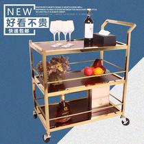 Dining car small trolley home hand push mobile eating side morning Wine Room multi-function business hall to sell porridge raw