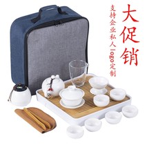 Tea set storage bag thick travel tea set tea ceremony Hand bag small set portable cloth bag a pot of six cups