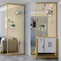 Nordic light luxury wrought iron grid hollow screen living room entrance door porch stainless steel brake wash table partition