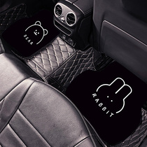 Car mats universal and easy to clean car pedal mats single cute cartoon carpet suede environmentally friendly and odorless