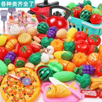 childrens play house toy girl kitchen cut vegetables cut fruit toy set boy pizza cake cut music
