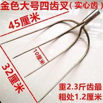 Four-tooth fork agricultural steel fork all-steel solid five-strand iron fork five-tooth grass fork mud fork manure fork manure fork manganese steel four