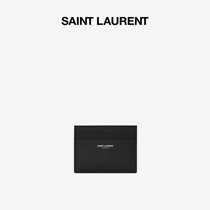 YSL Saint Laurent men PARIS black fine grained texture leather classic card holder