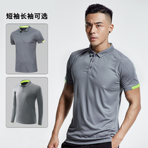 Mens sports t-shirt summer thin running speed drying clothes Short sleeve lapel POLO shirt half sleeve fitness clothes men dx