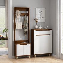 Shoe cabinet coat rack hanger simple modern home floor-to-ceiling bedroom living room large capacity coat hanger integrated