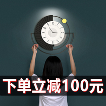 Nordic light luxury clock wall clock living room modern simple art atmospheric wall personality creative home decorative clock