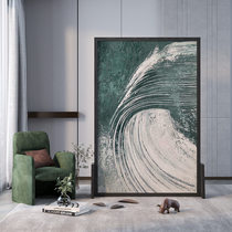 Modern Japanese light luxury home mobile cover solid wood decorative screen simple semi-transparent bedroom partition living room seat screen