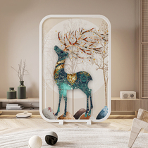 Nordic screen partition living room entrance bedroom mobile light luxury hotel office modern simple cover solid wood seat screen