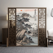 New Chinese screen partition living room solid wood bedroom blocking office partition wall entrance entrance malls Zen screen