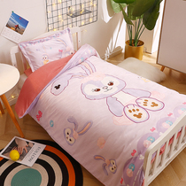 Kindergarten quilt three-piece set of autumn and winter padded children's quilt cover double-sided velvet milk velvet into the garden six-piece set with inner core