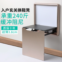 Changing shoes stool folding stool Xuanguan Invisible Wall-to-wall doorway Home footstool Entrance Wall Chair Wear stool Stool Bathroom Stool
