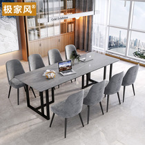 Brief Rock Board Meeting Desk Grey Strip Table Marble Bench Desk Reception Negotiation Table And Chairs Combination
