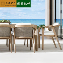 Outdoor Grapewood Table And Chairs Patio Terrace Garden Casual Villa Terrace for old vines Solid Wood Embalming Teak Wood Furniture
