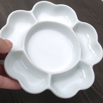 Ceramic palette Jingdezhen Palette Art gouache watercolor traditional painting paint plate white porcelain plate color dish
