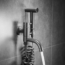 Gun grey mop pool tap Single cold water tap with spray gun multifunction balcony lengthened Ming fit mop into wall style