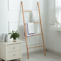 Net red womens childrens clothing store decoration props photo ladder pendulum raw wood color clothing store wood wall clothing rack